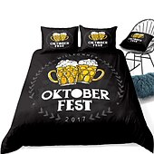economico Set copripiumino-Set copripiumino oktoberfest in 3 pezzi set biancheria da letto per hotel copripiumino include 1 copripiumino, 2 federe per matrimoniale/regina/re (1 federa per doppia/singola)