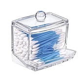 economico organizzatore del bagno-scatola portaoggetti per tamponi di cotone acrilico portatile trasparente per trucco batuffolo di cotone contenitore cosmetico custodia per gioielli in cristallo senza tamponi di cotone