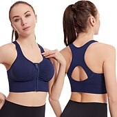 cheap Bras-Women&#039;s High Support Sports Bra Running Bra Seamless Racerback Bra Top Padded Yoga Fitness Gym Workout Breathable Wearproof Soft Spandex Bean Paste Black Pink Solid Colored Home Outfits