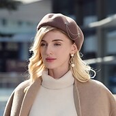 preiswerte Partykappen-Hüte 100% Wolle Baskenmütze Fischerhut Party / Abend Casual Modisch Elegant Mit Sanft Pure Farbe Kopfschmuck Kopfbedeckung
