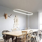 economico Luci Isola cucina-Lampada a sospensione a led 1 luce 70c/90m 40w design ovale rettangolo alluminio finiture verniciate nere lampada moderna per sala da pranzo ristorante bar 110-240v solo dimmerabile con telecomando