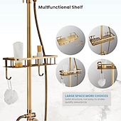 abordables Appareils de douche extérieurs-Robinet de douche, ensemble de système de douche, appareil de douche en laiton antique à effet pluie pommeau de douche de 8 pouces avec poignée de douche cascade bec de baignoire système de douche