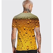 お買い得  3D Tシャツ-男性用 男女兼用 グラフィック バブル ビール Tシャツ 半袖 Tシャツ 3Dプリント ラウンドネック シャツ ストリートファッション ベーシック 日常 週末 A B C 春夏 秋冬 衣類 アジア人サイズ S M L XL XXL 3XL