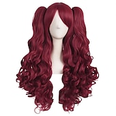 cheap Party Wigs-Wavy Blonde Ponytail Wig for Jean Cosplay Game Princess Golden Anime Hair Wigs with Pigtails Bangs Halloween Wigs