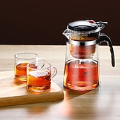 cheap Kitchen Utensils &amp; Gadgets-Heat Resistant Glass Teapot With Stainless Steel Tea Strainer Infuser Flower Kettle Kung Fu Teawear Set Puer Oolong Pot
