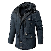 economico Piumini-Per uomo Giacca trapuntata Vello All&#039;aperto Tenere al caldo Giacca invernale Cappotto Campeggio / Escursionismo / Speleologia Grigio scuro Nero Blu Marrone Verde