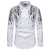 abordables camisas de esmoquin para hombre-Hombre Camisa camisa de baile Graphic Diario Negro Blanco Todas las Temporadas Ropa Estampado