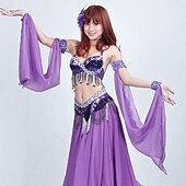 levne Oblečení na břišní tance-Břišní tanec Taneční příslušenství Náramky Čistá Barva Barevně dělené Flitry Dámské Výkon Trénink Polyester Flitry