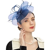 economico Fascinator-fascinators Piume Cappello Portapillole Matrimonio Kentucky Derby Coppa di Melbourne cocktail Astco reale Fiore Elegante Con Colore Puro Copricapo Copricapo