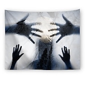 billige halloween veggtepper-halloween fest veggteppe kunst dekor teppe gardin hengende hjem soverom dekorasjon polyester spøkelse skrekk skygge halloween dekorasjoner