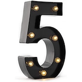 economico Luci decorative-luci a led per alfabeto e marquee arabe, lettere nere alimentate a batteria led per eventi, matrimoni, feste, compleanni, casa, bar, nuovo design, nero fresco