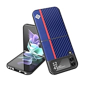 cheap Samsung Cases-Phone Case For Samsung Galaxy Z Flip 6 Z Flip 4 Z Flip 3 Flip Flip Solid Colored PC PU Leather