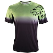 economico Maglie da uomo-Per uomo Manica corta Maglia in discesa Gradiente Lupo Bicicletta Superiore Ciclismo da montagna Cicismo su strada Verde foresta Nero Verde Elastene Poliestere Traspirante Asciugatura rapida