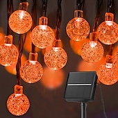 cheap Solar String Lights-Elegant Wedding Party Reception Solar LED String Lights - 5-30M Crystal Globe, 8 Modes, Waterproof Solar Patio Lights for Garden, Yard, Porch Decor Warm White, Blue, White, RGB