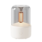 cheap Humidifiers &amp; Dehumidifiers-Candlelight Aroma Diffuser Portable 120ml Electric USB Air Humidifier Cold Fog Machine Atomizer with LED Night Light
