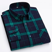 preiswerte Businesshemden für Herren-Herren Oberhemd Kariertes Hemd trachtenhemd Kragenhemd Knopfhemd Schottenstoff Hochzeit Arbeitskleidung A B C E Langarm Kragen Frühling Winter Bekleidung Button-Down