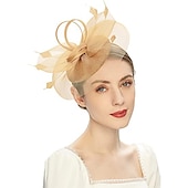 economico Fascinator-fascinators Piume Cappello Portapillole Matrimonio Kentucky Derby Coppa di Melbourne cocktail Astco reale Fiore Elegante Con Colore Puro Copricapo Copricapo