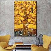 preiswerte Berühmte Meisterwerke-Handgefertigtes handgemaltes Ölgemälde Wandkunst klassischer Klimt berühmter Baum Ölgemälde Heimdekoration Dekor gerollte Leinwand kein Rahmen ungedehnt