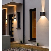 cheap Outdoor Wall Lights-LED Outdoor/Indoor Wall Light IP65 12W 6000K White 3000K Warm Adjustable Beam Angle Waterproof 1000lm Sconce Fixture for Home Garden