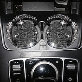 cheap Car Organizers-2pcs Bling Car Cup Holder Coaster 2.75 inch Anti-Slip Shockproof Universal Fashion Vehicle Car Coasters Insert Bling Rhinestone Auto Automotive Interior Accessories for Women