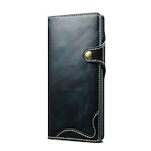 economico Cover Samsung-Custodia per telefono per Samsung Galaxy S24 S23 S22 S21 S20 Plus Ultra Note 20 Ultra Custodia a tutto corpo Porta schede in pelle colorata solida Vera pelle