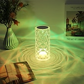 cheap Decorative Lights-Crystal Light Lamp Color Changing Lamps Table Lamp with Touch Control Diamond LED Night Light Rechargeable Rose Romantic Date Lighting Decor for Festival, Home, Restaurant, Bar