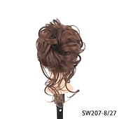 economico Chignon-commercio estero fibra chimica sintetica lazy catch clip capelli anello bocciolo di fiore testa a sfera ragazza naturale soffice barba lunga moda parrucca