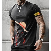 voordelige Cartoon- en filmkarakterafbeelding-One Piece Aap D. Luffy T-Shirt Anime Cartoon Anime 3D Klassiek Street Style Voor Voor Stel Voor heren Dames Volwassenen 3D afdrukken