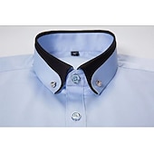preiswerte Button-Down-Hemden für Herren-Herren Oberhemd Hemd Bügelfreies Hemd Solide / einfarbig Hochzeit Wein Schwarz Weiß Rosa Langarm Umlegekragen Ganzjährig Bekleidung