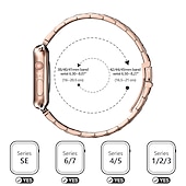 ieftine Curele Apple Watch-Brățări cu Legături Compatibil cu Curea de ceas Apple Watch 38mm 40mm 41mm 42mm 44mm 45mm 49mm Buclă Lux Închidere metalică Oțel inoxidabil Curea de ceas de schimb pentru iwatch Series Ultra 8 7 6 5