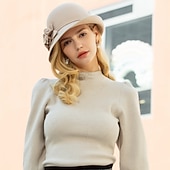 abordables Sombreros de Fiesta-100% Lana Sombrero Derby De Kentucky / Sombreros con Flor 1 PC Casual / Ropa Cotidiana Celada