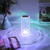cheap Decorative Lights-Crystal Light Lamp Color Changing Lamps Table Lamp with Touch Control Diamond LED Night Light Rechargeable Rose Romantic Date Lighting Decor for Festival, Home, Restaurant, Bar