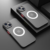 Недорогие Чехлы для iPhone-Чехол для iPhone 16e iPhone 16 iPhone 15 Pro Max Plus iPhone 14 13 12 11 Pro Max Plus X XR XS Защитный чехол тонкий с MagSafe полупрозрачный ультратонкий матовый блестящий однотонный PC