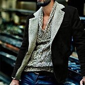 economico Giacche in Suede Sintetico-Per uomo Giacca in sherpa Giacca in pelle scamosciata marrone Casual Giornaliero Tenere al caldo Antivento Tasche Autunno Inverno Colore puro Streetwear Informale Bavero Standard Ecopelle Nero Cachi