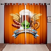 olcso Függönyök és drapériák-2 paneles szett sötétítő függöny oktoberfest design hőszigetelt függöny hálószobába nappali modern átvezetéses ablakfüggöny függönyfüggöny