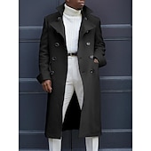 preiswerte Herren-Blazer &amp; -Anzüge-Herren Wintermantel Peacoat Geschäft Casual Winter Polyester Windundurchlässig warm halten Oberbekleidung Bekleidung Stilvoll Casual nicht druckbar Einfarbig Tasche Ständer Einreihiger Verschluss