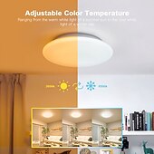 お買い得  シーリングライト調光可能タイプ-スマート LED シーリング ランプ 12 インチ 28 w フロント ウォーム ホワイト ライトとバック rgb 色を変更する組み込みベッドルーム ランプ アプリと音声制御タイミング Alexa google ホーム ac100-240v と互換性があります。