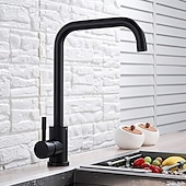 cheap Rotatable-Stainless Steel Kitchen Sink Mixer Faucet, 360 Swivel Single Handle Kitchen Taps Deck Mounted, with Hot and Cold Water Hose Vessel Taps