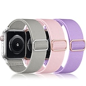 お買い得  Apple Watch Bands-3パック Solo Loop と互換性があります Apple Watch ウォッチバンド 38mm 40mm 41mm 42mm 44mm 45mm 49mm 弾性ある メタルクラスプ 伸縮性 ナイロン 交換用時計バンド のために iwatch Ultra 2 Series 9 8 7 SE 6 5 4 3 2 1