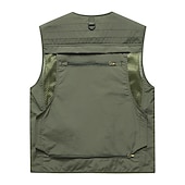 billiga Herrars fiskeväst-Herr Väst Gilet Fiskeväst Vandringsväst Ärmlös väst Gilet Jacka Utomhus Gata Helgdag Dagliga kläder Streetwear Elegant och modernt Sommar Vår Ficka Polyester Andningsfunktion Snabb tork Ren färg