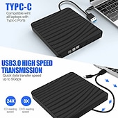 Недорогие Аудио и видео аксессуары-тонкий внешний привод CD DVD RW USB 3.0 Burner Burner Player Card Reader для ноутбука