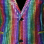 cheap Men&#039;s Classic Blazers-Men&#039;s Jacket Blazer Party Evening Bar Party Favor Vintage Skinny Polyester Stripes and Plaid Glitter Windproof Single Breasted Blazer Silver Gold Rainbow