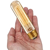 abordables Ampoules incandescentes-T10 vintage edison ampoule 40 watts dimmable antique tubulaire ancienne ampoule à incandescence blanc chaud e26/e27 base lampe en verre ambré pour luminaires décoratifs ac220v ac110v