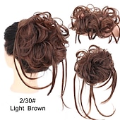 abordables Queue-de-cheval-chignon désordonné morceau de cheveux super long ébouriffé chignon extensions chignon cheveux ondulés wrap queue de cheval postiches cheveux chouchous avec élastique bande de cheveux pour femmes