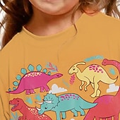 Girls' 3D Animal Dinosaur Letter T shirt Long Sleeve 3D Print Fall Winter Active Fashion Daily Kids 3-12 Years Outdoor Daily Regular Fit cheap Girl's 3D Animals-Girls' 3D Animal Dinosaur Letter T shirt Long Sleeve 3D Print Fall Winter Active Fashion Daily Kids 3-12 Years Outdoor Daily Regular Fit