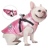 baratos Casacos-Cachorros Gatos Casacos Jaqueta Colete Moda Lazer Inverno Reflector Prova-de-Água Quente Respirável Macio Ao ar livre Casual / Diário Caminhada Roupas para cães for Bichon Frise Pomerânia Animais de