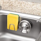 abordables Utensilios de cocina y gadgets-Estante de esponja para fregadero 304, estante de almacenamiento de drenaje, estante de almacenamiento de acero inoxidable para cocina, soporte organizador de trapo de bola, estante de almacenamiento