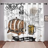 olcso Függönyök és drapériák-2 paneles szett sötétítő függöny oktoberfest design hőszigetelt függöny hálószobába nappali modern átvezetéses ablakfüggöny függönyfüggöny