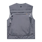 billiga Herrars fiskeväst-Herr Väst Gilet Fiskeväst Vandringsväst Ärmlös väst Gilet Jacka Utomhus Gata Helgdag Dagliga kläder Streetwear Elegant och modernt Sommar Vår Ficka Polyester Andningsfunktion Snabb tork Ren färg