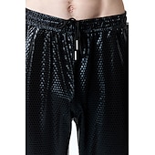 levne ležérní kalhoty-Pánské Běžec Kalhoty Kalhoty chinos Kalhoty pro volný čas Flitrové kalhoty Šňůrky Elastický pas Lesklá metalíza Pevná barva Noční klub Disco světla Na běžné nošení Hip Hop Stříbrná Černá